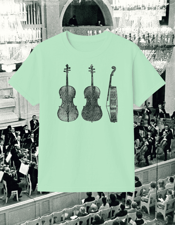 Violoncello print t-shirt